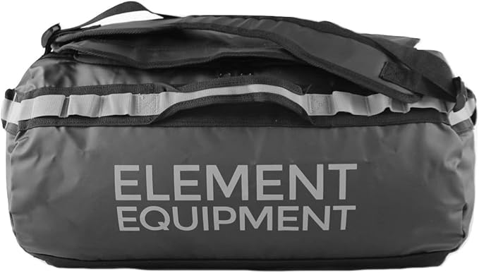 Element Equipment Trailhead Duffel Bag Shoulder Straps Waterproof Black/Grey Medium