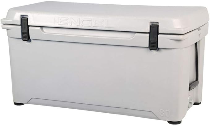 Engel Coolers ENG80 Cooler | 75 Can High Performance Durable Seamless Rotationally Molded Ice Box for Camping, Hunting, and Fishing - Haze Gray