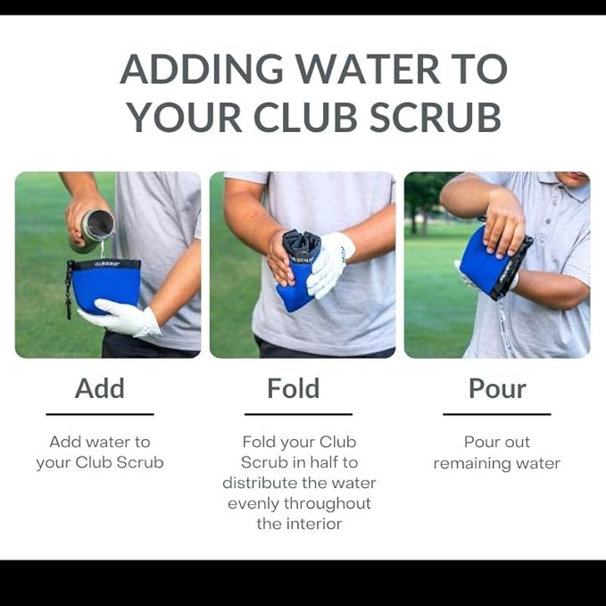 Golf Club and Golf Ball Cleaning Bag, Waterproof Clean Face Technology Liner, Detachable Clip, Machine Washable, Cleans Club Grooves, Dry Exterior (Neoprene or Microfiber Option Available)