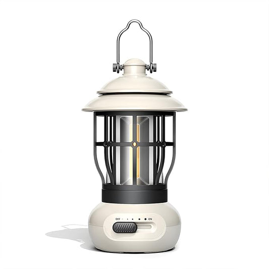 Camping Lantern, COB Lantern for Power Outage, Suitable for Indoor and Outdoor, Beige