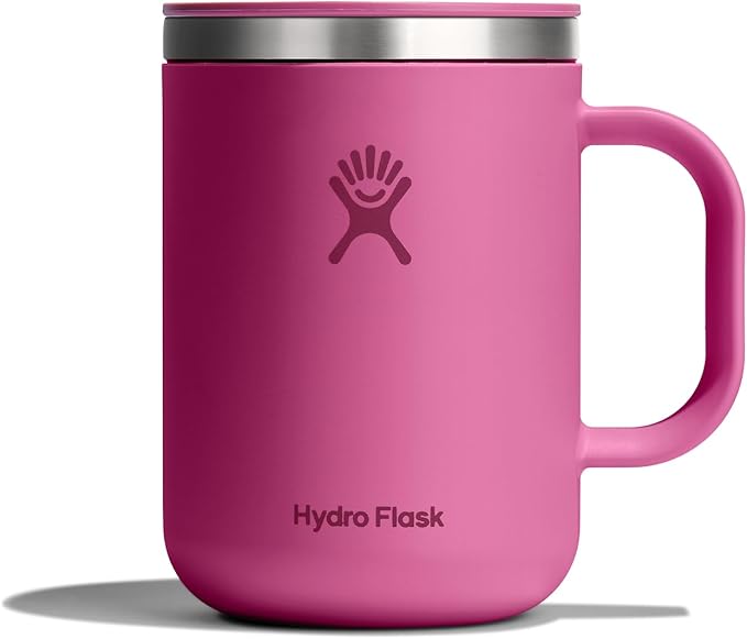 Hydro Flask Coffee Mug – Insulated Stainless Steel, Non Spill, Leak Proof Travel Mug 24 Oz Reef Pink