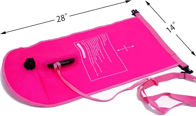 NuCamper Swim Buoy for Open Water Swimmers With Adjustable Waist Belt, Waterproof Dry Bag, Swim Bubble For Safty Swimming, Training Snorkeling, Kayaking, Diving, Boating, Large Capacity 28L