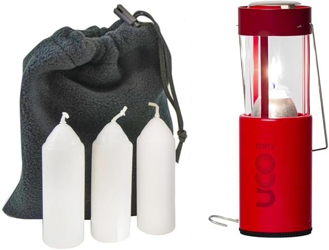UCO Original Candle Lantern Value Pack with 3 Candles and Storage Bag, Original Size, Powder Coated, Volcano