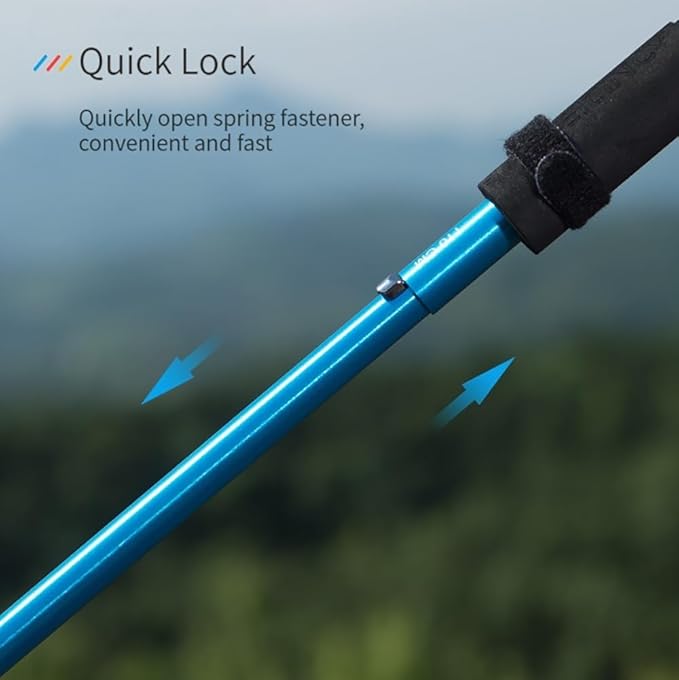 AONIJIE Trekking Poles -2 Ultralight Collapsible Carbon Fiber Hiking Poles with Anti-Shock and Quick Lock System, Folding Walking Sticks for Hiking, Camping