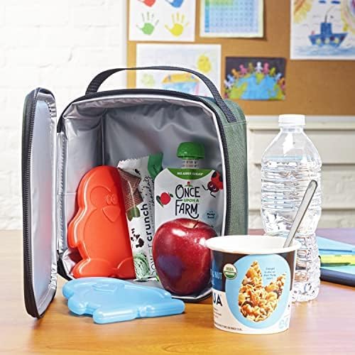 Fit & Fresh Cool Coolers Kids Lunch Box Ice Packs, Slim Ice Packs for Lunch Bags, Lunch Ice Packs Reusable-Multicolored 12 Pack Penguin