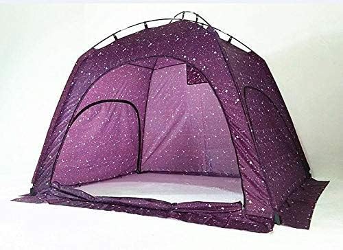 Laylala® Indoor Privacy and Play Tent on Bed Sleep Cozy in Drafty Room，Privacy Tent on Bed for Warm (Starlight,Purple)