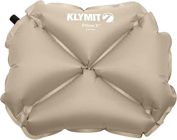 Klymit Pillow X Travel Pillow, Lightweight Inflatable Hybrid Airplane, Backpacking, Hammock, and Camping Pillow