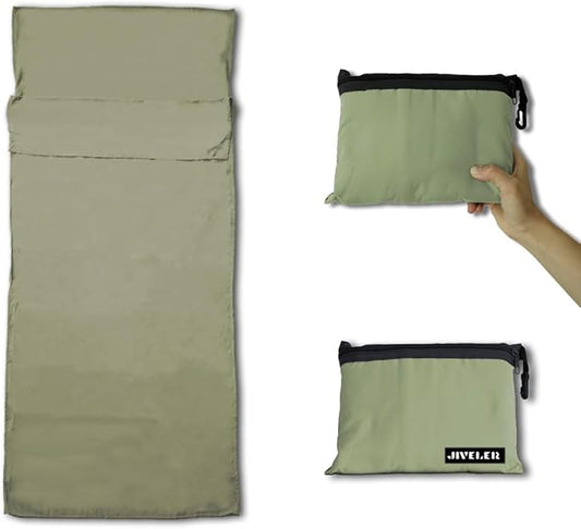 Lightweight Sleeping Bag Liner Camping Travel Sheets Ultralight Sleeping Bag Sack for Backpacking Hiking Hotel Hostels and Traveling, Stuff Sack Included