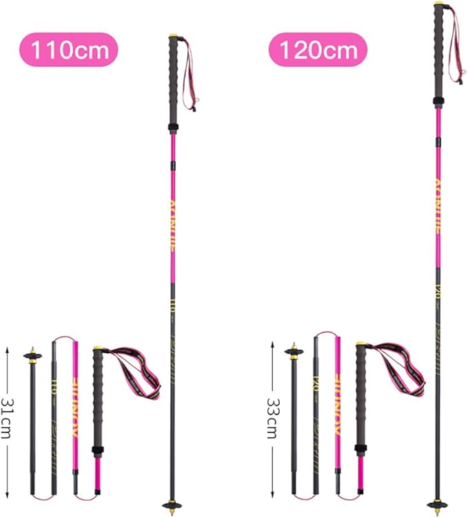 AONIJIE Trekking Poles -2 Ultralight Collapsible Carbon Fiber Hiking Poles with Anti-Shock and Quick Lock System, Folding Walking Sticks for Hiking, Camping