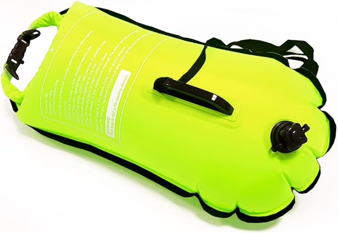 NuCamper Swim Buoy for Open Water Swimmers With Adjustable Waist Belt, Waterproof Dry Bag, Swim Bubble For Safty Swimming, Training Snorkeling, Kayaking, Diving, Boating, Large Capacity 28L