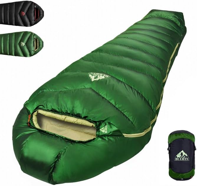 Down Sleeping Bag 620FP,3 Season Ultralight Sleeping Bag for Adults & Teens, Lightweight, Compact for Hiking, Camping & Backpacking.
