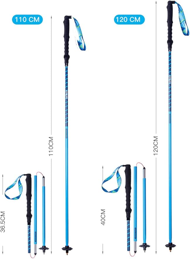 AONIJIE Trekking Poles -2 Ultralight Collapsible Carbon Fiber Hiking Poles with Anti-Shock and Quick Lock System, Folding Walking Sticks for Hiking, Camping