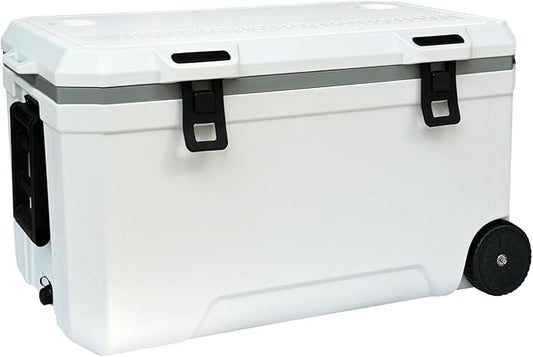 34-127 Quart Insulated Portable Cooler with Heavy Duty Wheels Keeps Ice for up to 5 Days, Great for Drink, Beach, Camping, Tailgating, Sports, & More