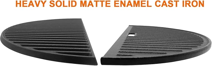 18" Grill Grate & Griddle Replacement for Kamado Joe Grill Accessories Classic III, II, I Stand-Alone, Solo Stove, for Large Big Green Egg Cast Iron Grate, Vision Parts VGKSS-CC2, B-11N1A1-Y2A