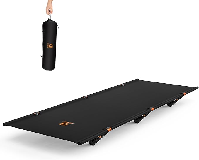 G2 Foldable Camping Cot, Durable Travel Tent Cot, Ultralight for Backpacking, Summer Hiking, Mountaineering, Max Loading Capacity 264lb, Easy to use for Woman & Man, Comes with Storage Bag