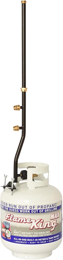 Flame King FK-DP2PC 3 Outlet Adapter 20 to 1LB Propane Distribution Post Pole Tree Stem Stand for Stove, Lanterns, and Camping, Black