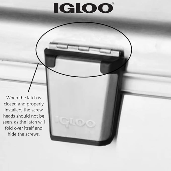 Igloo Cooler Heavy-Duty Stainless Steel Parts Kit - 2 Latches, 3 Hinges, Latch Posts & Screws - Marine-Grade, Corrosion-Resistant Parts
