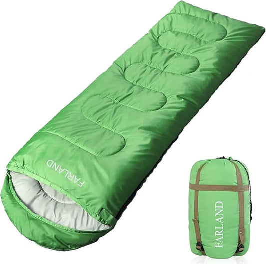 FARLAND Sleeping Bags 30℉ for Adults Teens Kids with Compression Sack Portable and Lightweight for 3-4 Season Camping, Hiking,Waterproof, Backpacking and Outdoors