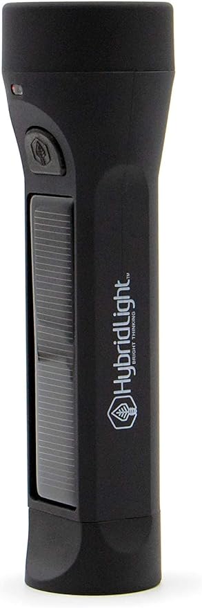 Journey 300 Solar LED Waterproof Flashlight with USB Phone Charger, Black