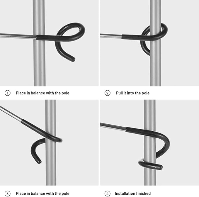 Alnicov 2PCS Camping Hook Hanger,Hook Lantern Lamp Hanger Tent Pole Post Hook Hanging for Fishing Camping Travelling Adventure,Orange