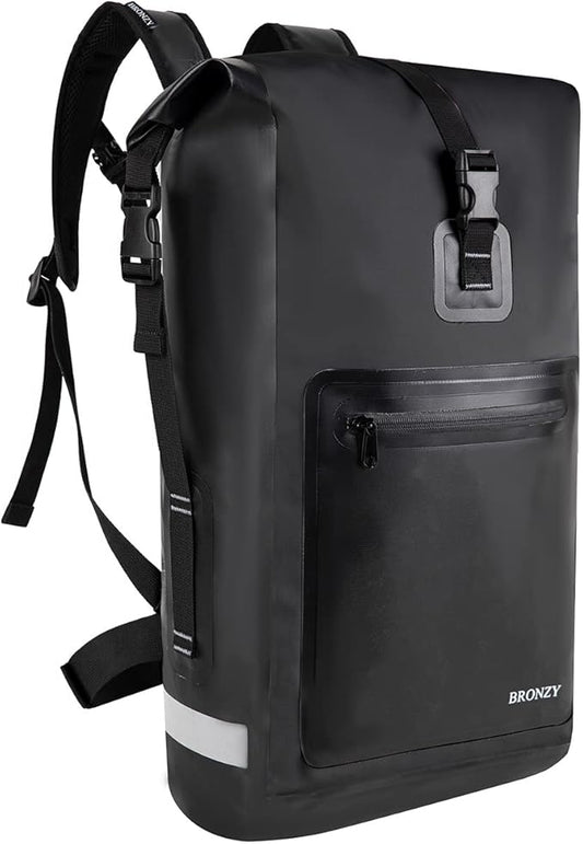 Waterproof Backpack Waterproof Bag Dry Bags 30L Roll Top Closure Travel Bags For Kayaking Camping Boating Hiking Beach (Black)