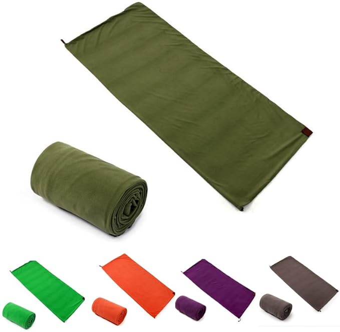 Fleece Sleeping Bag Liner Sleeping Blanket Sheet Lightweight Travel Outdoor Indoor Camping Warm Summer