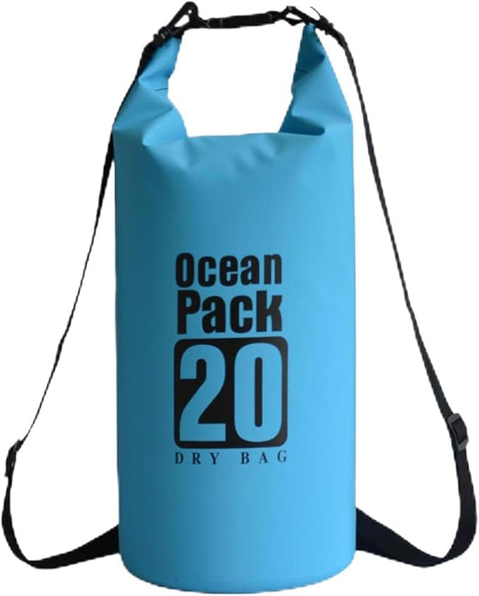 Floating Waterproof Dry Bag Backpack 5L/10L/20L, Roll Top Bag for Kayaking, Rafting, Boating, Swimming, Camping, Hiking, Beach, Fishing. (Blue, 20L)