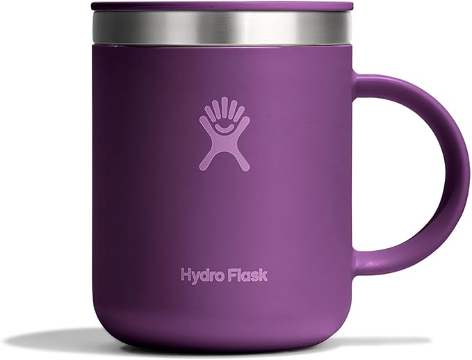 Hydro Flask Coffee Mug – Insulated Stainless Steel, Non Spill, Leak Proof Travel Mug 12 Oz Beachplum Purple