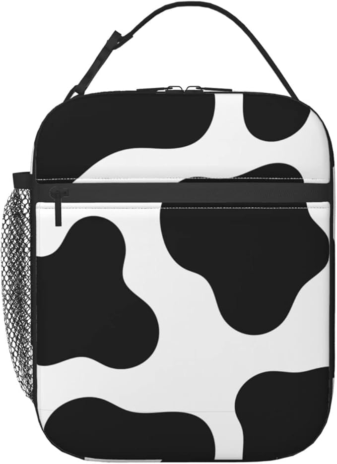 Cow Print Lunch Box Reusable Insulated Totes Lunch Bag Thermal Cooler for Boy Girls School Men Women Beach Picnic Travel