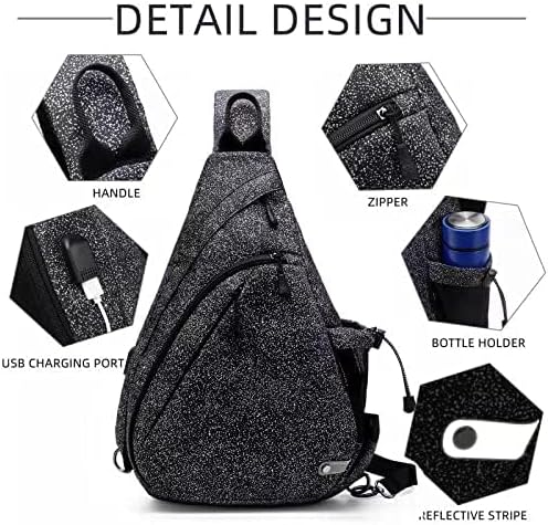 Water-Proof Sling bag/Crossbody Backpack/Shoulder Bag with USB Charging Port for Travel, Hiking, Cycling, Camping