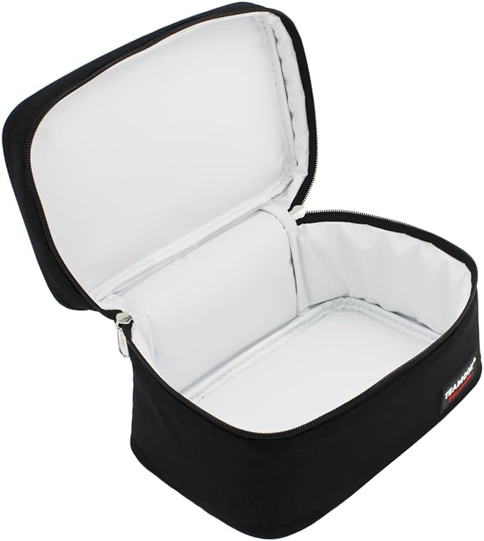 Small Lunch Bag Mini Lunch Box Insulated Portable for Adults Men Women Work with Metal Rivets 4.2L Solid Black