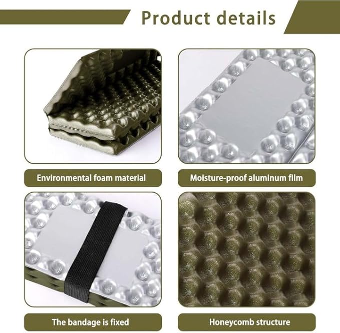 2 Pcs Waterproof Foldable Hunting Mat-Lightweight Foam Hunting Sitting Pads-Portable Hiking Sitting Seat Cushion with Straps for Outdoor Hunting Camping Tree Stand Accessories