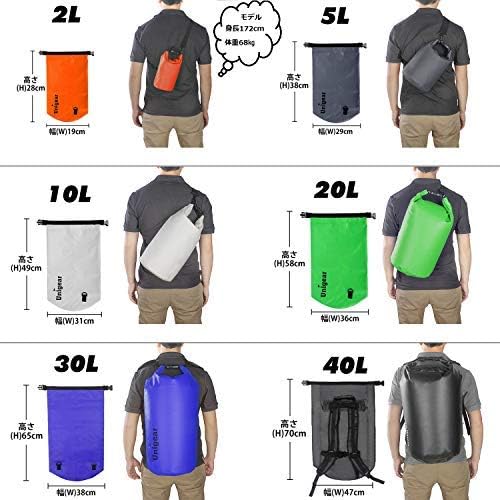 Unigear Dry Bag Waterproof, 2L/5L/10L/20L/30L/40L Floating and Lightweight Bags for Kayaking, Boating, Fishing, Swimming and Camping with Waterproof Phone Case