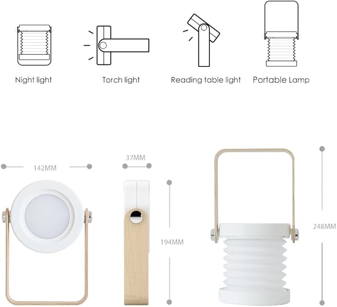 Collapsible Led Rechargeable Camping Lantern Lamp,Touch Battery Powered Light,Portable Emergency Flashlight,Suitable for Outdoor, Camping, Tent,Office, Power Outages