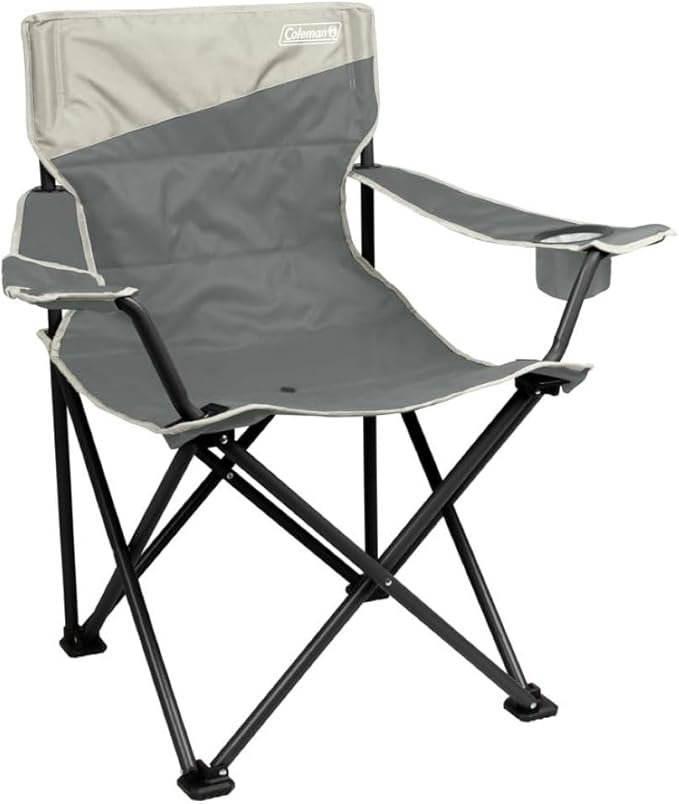 Coleman Big-N-Tall Quad Camp Chair with Cup Holder & Side Pocket, Water-Resistant XL Outdoor Seat, Supports up to 600 lbs
