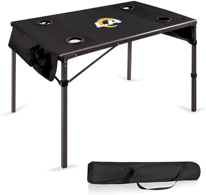 PICNIC TIME NFL Portable Soft Top Travel Table, Black