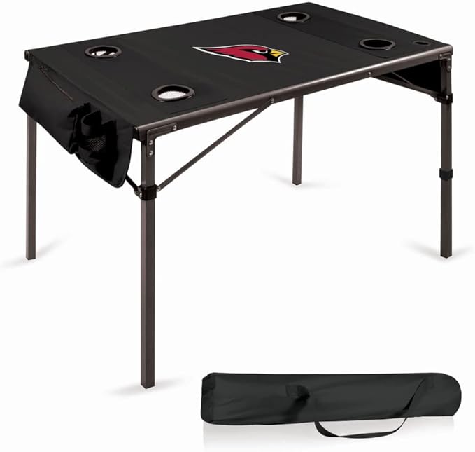 PICNIC TIME NFL Portable Soft Top Travel Table, Black