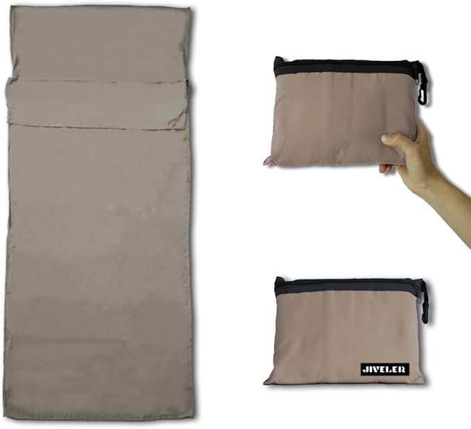 Lightweight Sleeping Bag Liner Camping Travel Sheets Ultralight Sleeping Bag Sack for Backpacking Hiking Hotel Hostels and Traveling, Stuff Sack Included