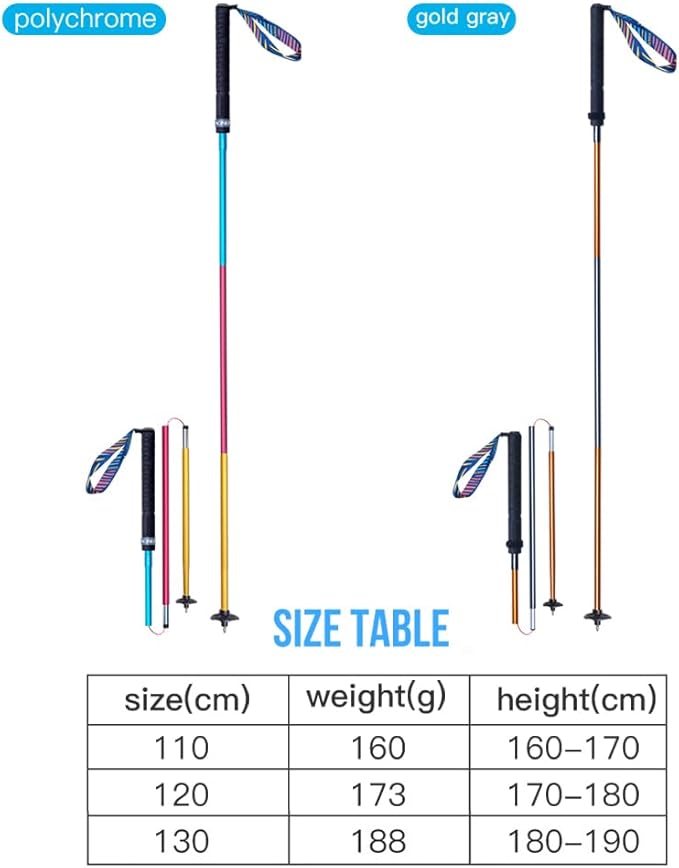 AONIJIE Trekking Poles -2 Ultralight Collapsible Carbon Fiber Hiking Poles with Anti-Shock and Quick Lock System, Folding Walking Sticks for Hiking, Camping