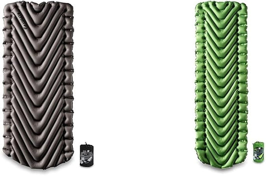 Klymit Static V Luxe and Static V Inflatable Sleeping Pads Bundle with V-Shaped Design for Comfortable Camping
