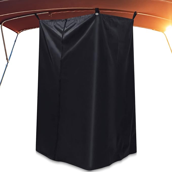 Boats Privacy Curtain Changing Room with Bag Portable Privacy Tent Easy Up Pontoon Enclosure Partition for Pontoons Boat Hanging Tent 27" W x 30" D x 72" H(Black)