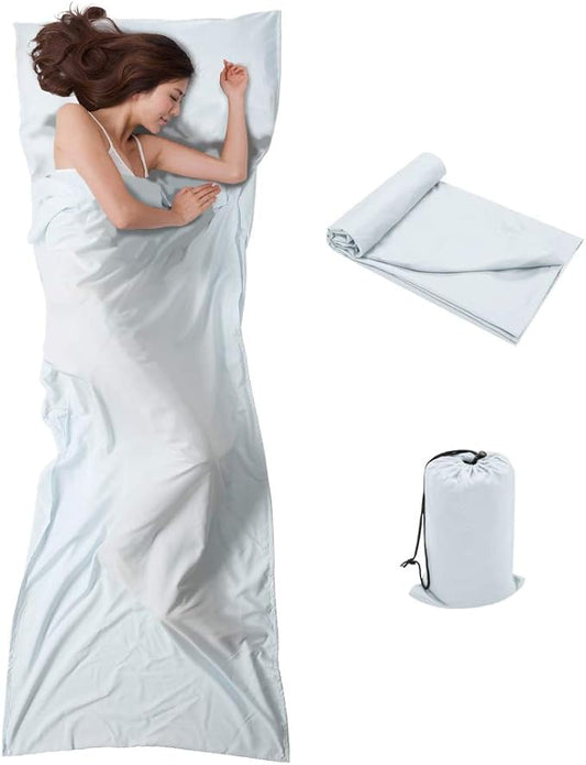 Travel and Camping Sheet Sleeping Bag Liner - Lightweight Compact and Portable Adult Sleeping Bag - Ideal for Traveling,Hostels and Camping