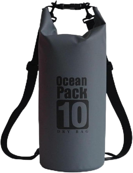 Floating Waterproof Dry Bag Backpack 5L/10L/20L, Roll Top Bag for Kayaking, Rafting, Boating, Swimming, Camping, Hiking, Beach, Fishing, Waterproof Beach Bag. (Gray, 5L)