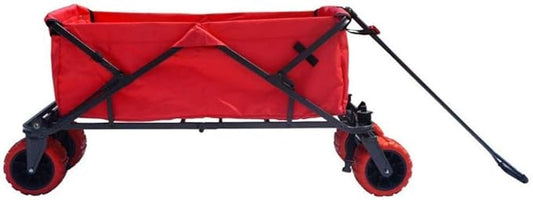 Impact Canopy Folding Collapsible Utility Wagon with All-Terrain Wheels, Red