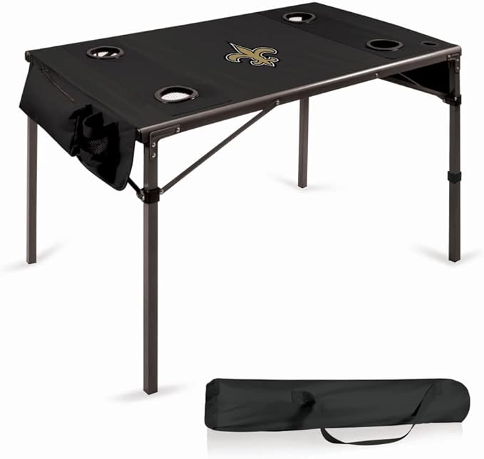 PICNIC TIME NFL Portable Soft Top Travel Table, Black