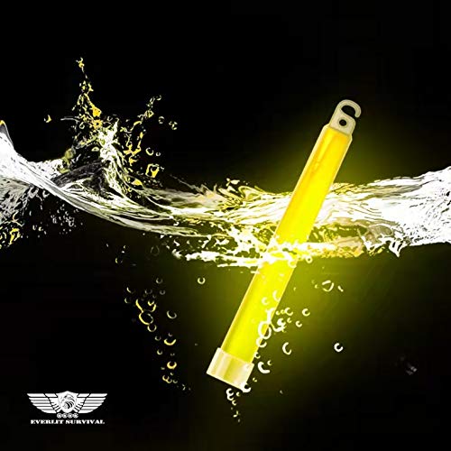 EVERLIT Survival Emergency Glow Sticks- 6 Inches Light Sticks for First Aid Kit, Survival Kit, Camping, Hiking, Outdoor, Disasters, Emergencies Up to 12 Hours Duration… (12 Pack, Yellow)