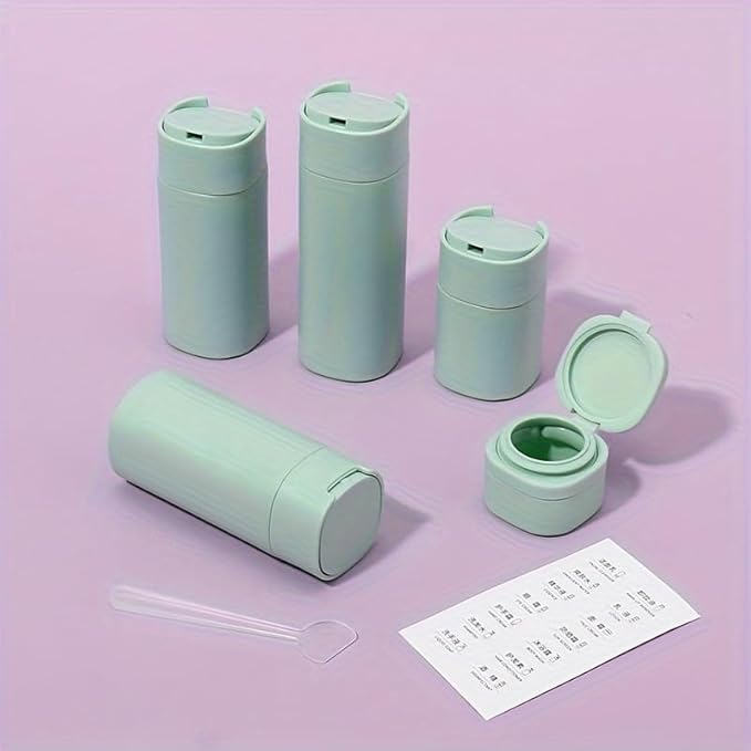 5pcs Travel Cream Dispenser Bottles Set Travel Bottles Toiletry Containers Set, TSA Approved, Travel Essentials