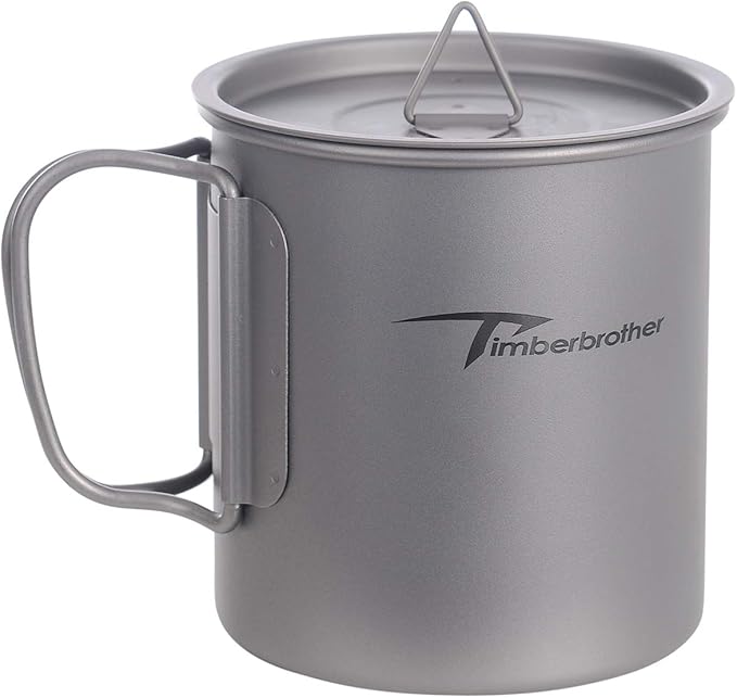 250ml-900ml Titanium Cup Camping Mug Foldable Handle Titanium Pot with Lid