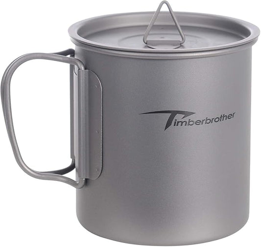 250ml-900ml Titanium Cup Camping Mug Foldable Handle Titanium Pot with Lid