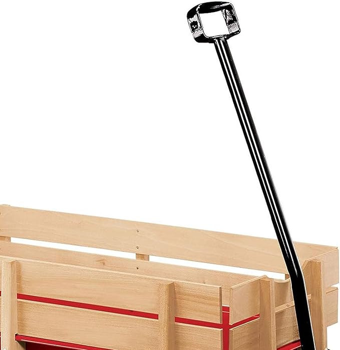 Radio Flyer Pull Along Kids Wagon with Foldable Handle and Wooden Stake Sides, Red - Heavy Duty Outdoor Cart and Carrier with Wheels for Children